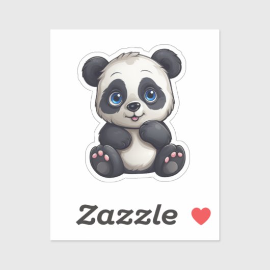 illustratie cartoon panda sticker (Vel)