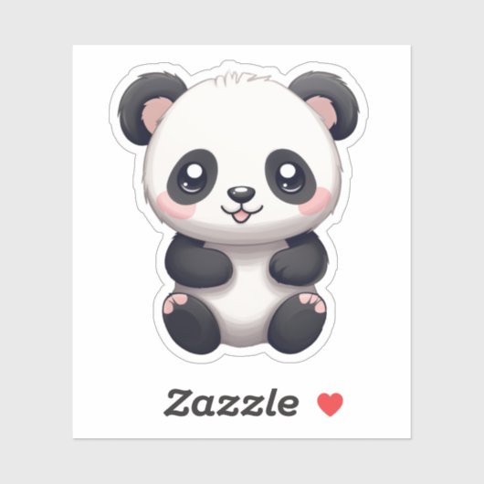 illustratie cartoon panda sticker (Vel)