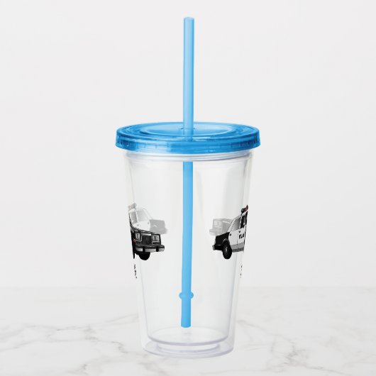 Illustratie cartoon politieauto acryl drinkbeker (Rechts)