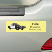 Illustratie cartoon politieauto bumpersticker (Op auto)