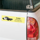 Illustratie cartoon politieauto bumpersticker (Op Truck)
