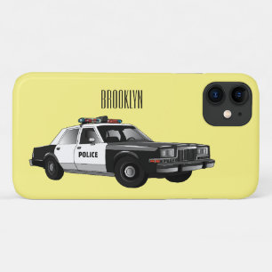 Illustratie cartoon politieauto Case-Mate iPhone case
