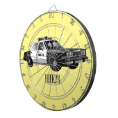 Illustratie cartoon politieauto dartbord (Voorkant Rechts)