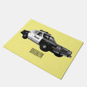 Illustratie cartoon politieauto deurmat (Schuin)