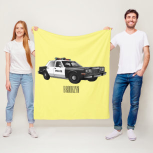 Illustratie cartoon politieauto fleece deken