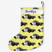 Illustratie cartoon politieauto kleine kerstsok (Achterkant)