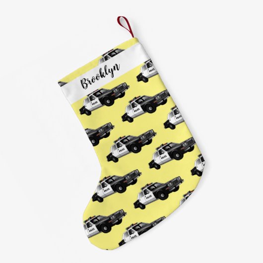 Illustratie cartoon politieauto kleine kerstsok (Achterkant (Hangend))