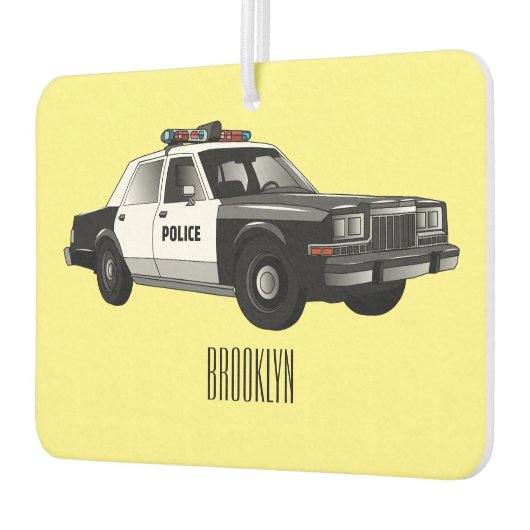 Illustratie cartoon politieauto luchtverfrisser (Links)