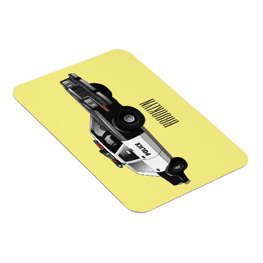 Illustratie cartoon politieauto magneet (Rechterzijde)