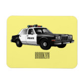 Illustratie cartoon politieauto magneet (Horizontaal)