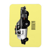 Illustratie cartoon politieauto magneet (Verticaal)