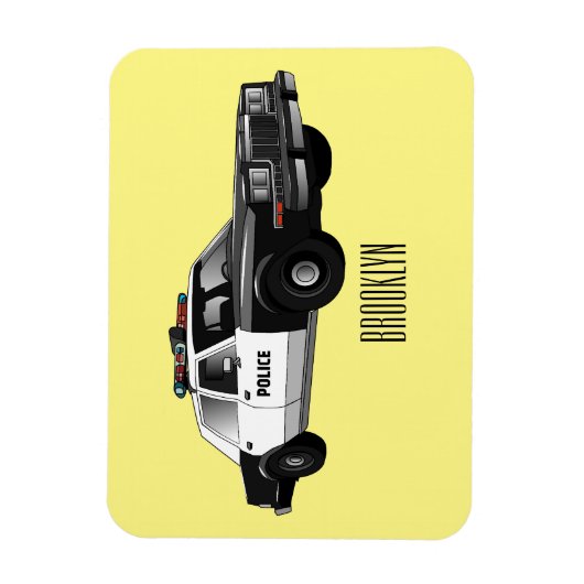 Illustratie cartoon politieauto magneet (Verticaal)