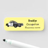 Illustratie cartoon politieauto naamplaatje (In situ)