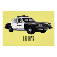 Illustratie cartoon politieauto