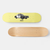 Illustratie cartoon politieauto persoonlijk skateboard (Horizontaal)