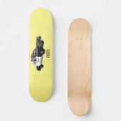 Illustratie cartoon politieauto persoonlijk skateboard (Voorkant)