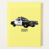 Illustratie cartoon politieauto planner (Achterkant)