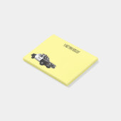 Illustratie cartoon politieauto post-it® notes (Schuin)