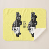 Illustratie cartoon politieauto sherpa deken (Voorkant (horizontaal))