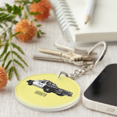 Illustratie cartoon politieauto sleutelhanger (Voorkant Rechts)