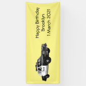 Illustratie cartoon politieauto spandoek (Verticaal)