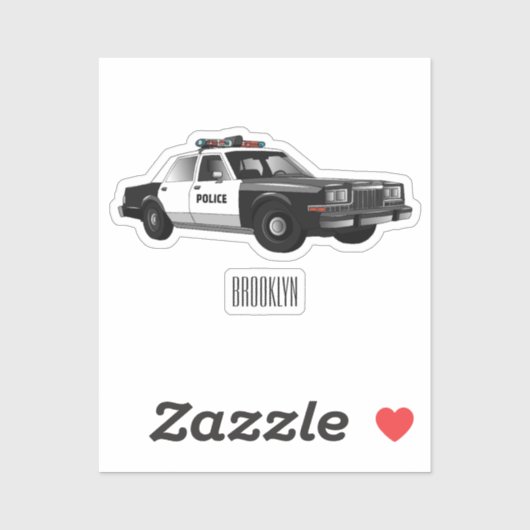Illustratie cartoon politieauto sticker (Vel)
