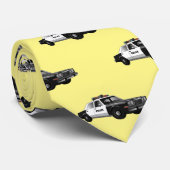 Illustratie cartoon politieauto stropdas (Opgerold)