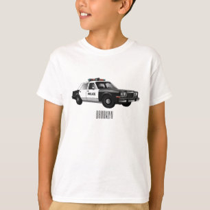 Illustratie cartoon politieauto t-shirt