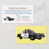 Illustratie cartoon politieauto visitekaartje (Voorkant / Achterkant)