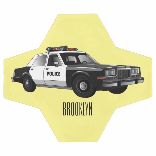 Illustratie cartoon politieauto voetbal (Enkel)