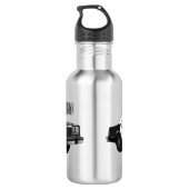 Illustratie cartoon politieauto waterfles  (Achterkant)