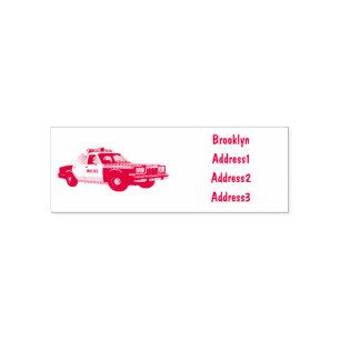Illustratie cartoon politieauto zelfinktende stempel