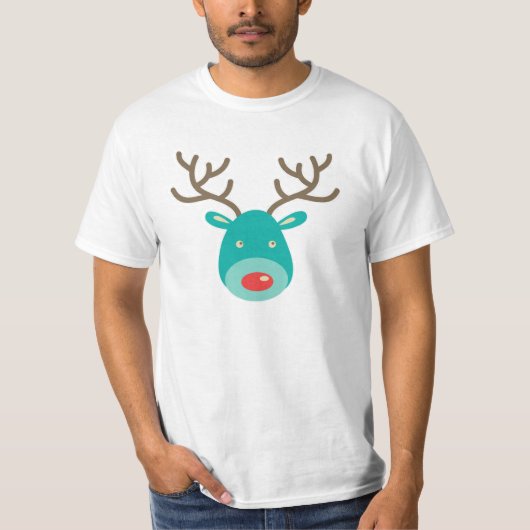 Illustratie cartoon Rudolf Reindeer T-shirt (Voorkant)