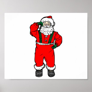 Illustratie Cartoon Santa Claus Poster