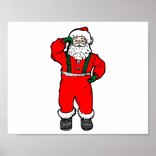 Illustratie Cartoon Santa Claus Poster (Voorkant)