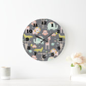 Illustratie Cartoon van Cute Wild Animals Neursery Grote Klok (Huis)