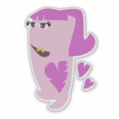 Illustratie Cartoon van Lovesick Girl Teen Monster Sticker (Voorkant)