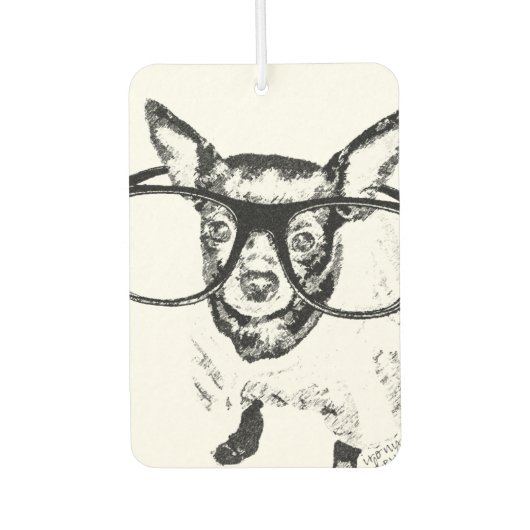 Illustratie Chihuahua Dog Tekening Luchtverfrisser (Voorkant)
