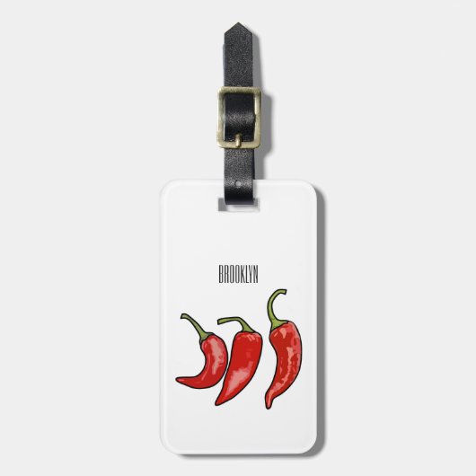 Illustratie Chili cartoon Bagagelabel (Voorkant verticaal)