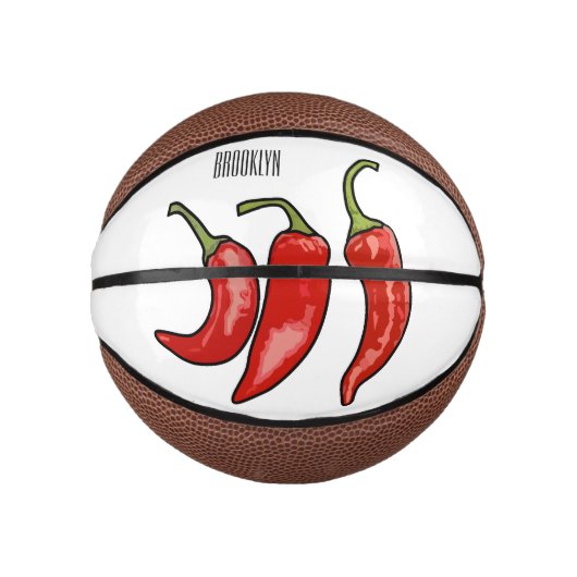 Illustratie Chili cartoon Basketbal (Voorkant)