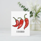 Illustratie Chili cartoon Briefkaart (Staand voorkant)