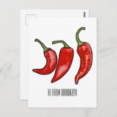Illustratie Chili cartoon Briefkaart (Voorkant / Achterkant)