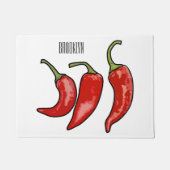 Illustratie Chili cartoon Deurmat (Voorkant)