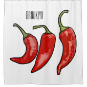 Illustratie Chili cartoon Douchegordijn (Voorkant)