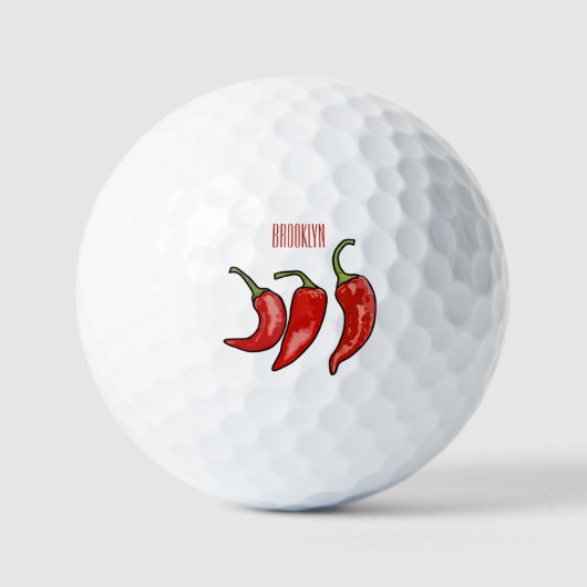 Illustratie Chili cartoon Golfballen (Voorkant)