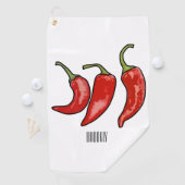 Illustratie Chili cartoon Golfhanddoek (Insitu)