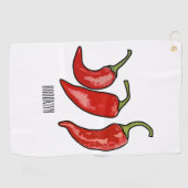 Illustratie Chili cartoon Golfhanddoek (Horizontaal)