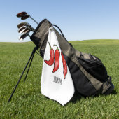 Illustratie Chili cartoon Golfhanddoek (Groen)