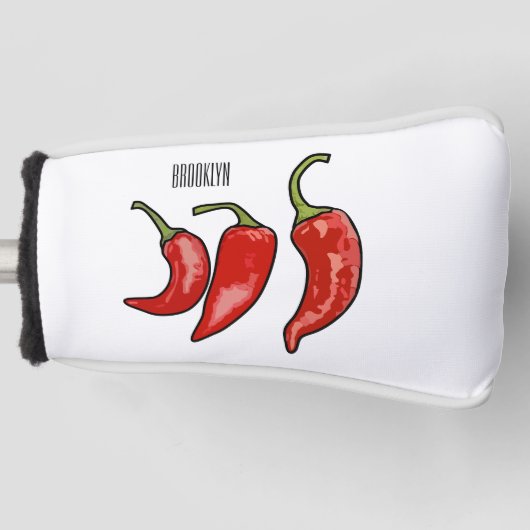 Illustratie Chili cartoon Golfheadcover (Voorkant)