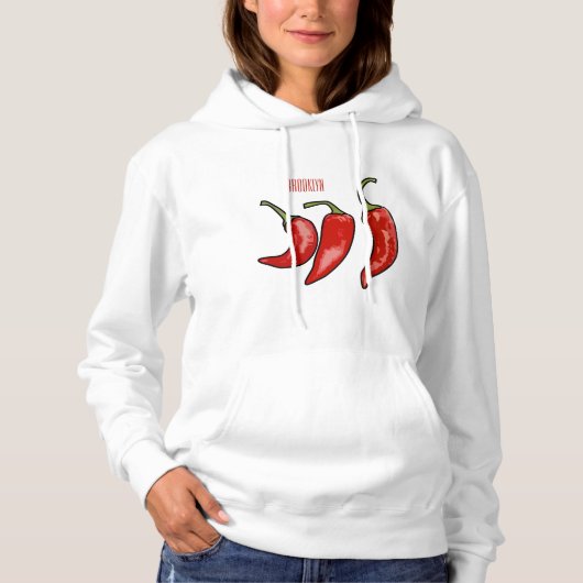 Illustratie Chili cartoon Hoodie (Voorkant)